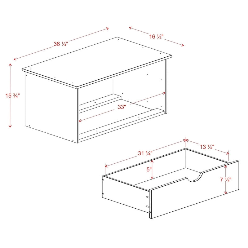 2-Drawer Internal Wardrobe Chest – White / Grey / Black / Java, Solid Pine, Single-Person Assembly