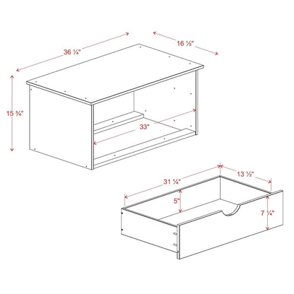 2-Drawer Internal Wardrobe Chest – White / Grey / Black / Java, Solid Pine, Single-Person Assembly