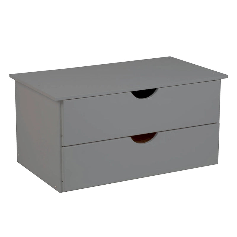 2-Drawer Internal Wardrobe Chest – White / Grey / Black / Java, Solid Pine, Single-Person Assembly