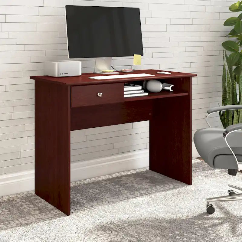 40" Writing Desk – White / Harvest Cherry / Espresso Oak / Heather Gray, Single