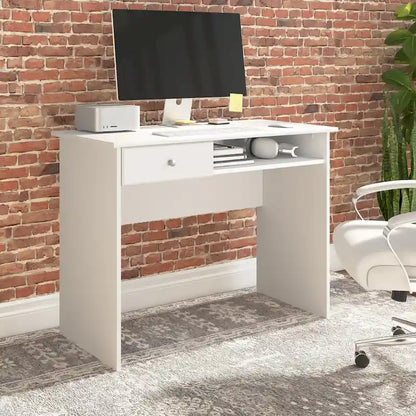 40" Writing Desk – White / Harvest Cherry / Espresso Oak / Heather Gray, Single