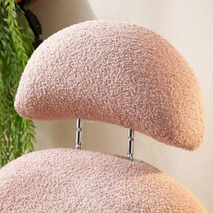 Pink / Beige Faux Sherpa Rocker Glider Chair, Single Seat