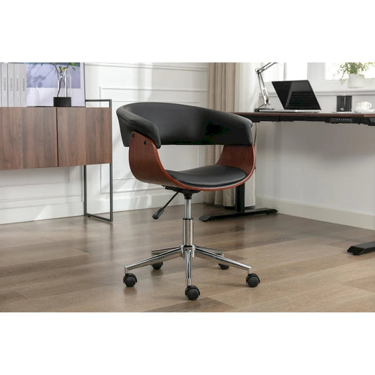 Carson Carrington Sauoarkrokur Faux Leather Office Chair with Chrome Base
