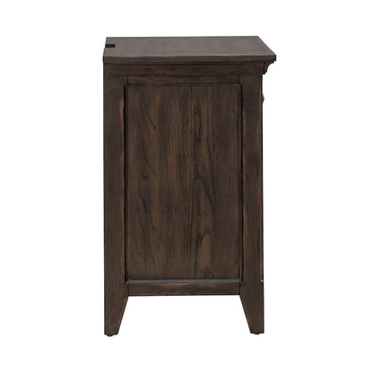 Saddle Brown 3-Drawer Nightstand with Charging Station – Single