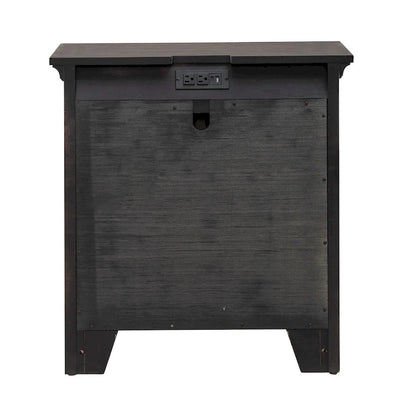 Saddle Brown 3-Drawer Nightstand with Charging Station – Single