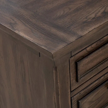 Saddle Brown 3-Drawer Nightstand with Charging Station – Single