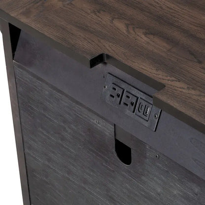 Saddle Brown 3-Drawer Nightstand with Charging Station – Single