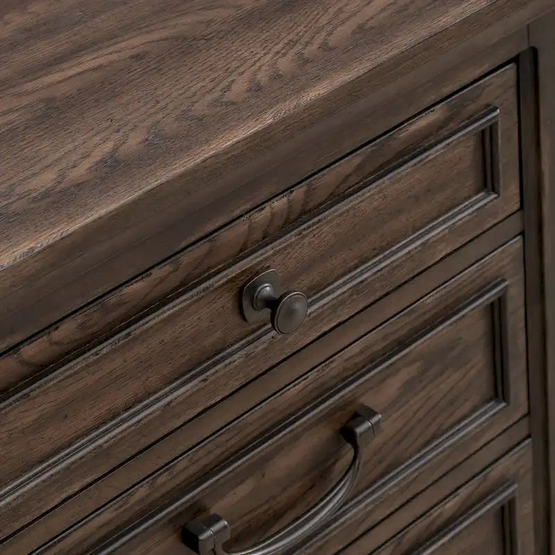Saddle Brown 3-Drawer Nightstand with Charging Station – Single