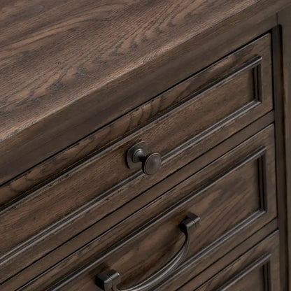Saddle Brown 3-Drawer Nightstand with Charging Station – Single