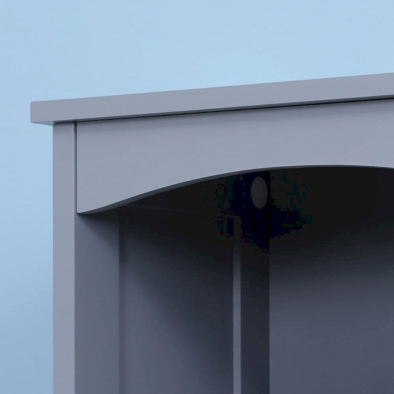 HOMCOM Bathroom Storage Cabinet, Free Standing Bath Storage Unit, Tall Linen Tower with 3-Tier Shelves and Drawer, Brown