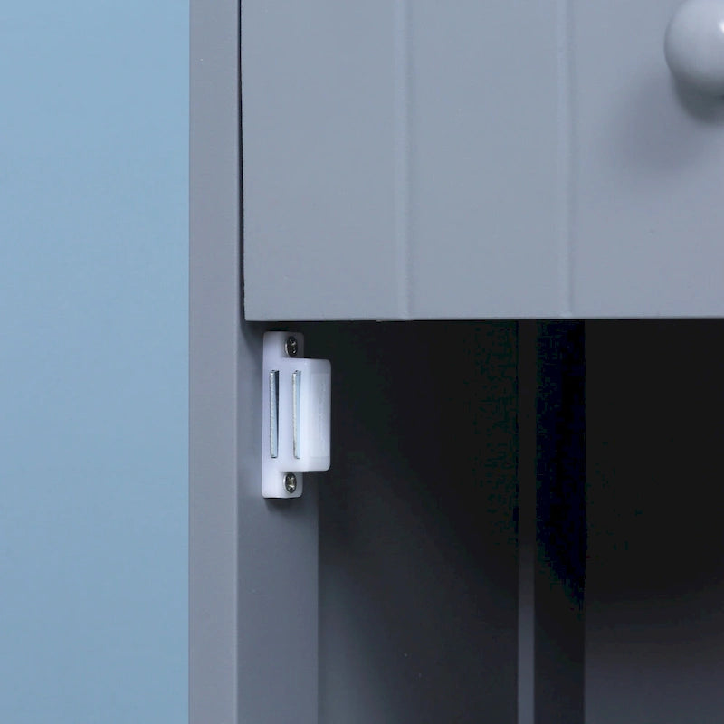 HOMCOM Bathroom Storage Cabinet, Free Standing Bath Storage Unit, Tall Linen Tower with 3-Tier Shelves and Drawer, Brown