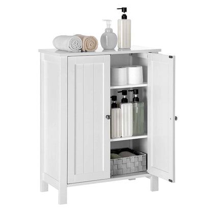 Nestfair White Storage Cabinet with Double Door Adjustable Shelf