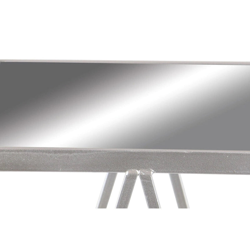 Gold, Silver or Black Metal Contemporary Accent Table with Mirrored Glass Top (Set of 2) - 15 x 15 x 25