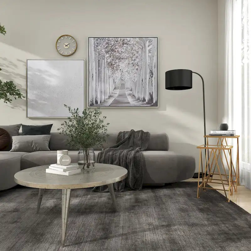 Gold, Silver or Black Metal Contemporary Accent Table with Mirrored Glass Top (Set of 2) - 15 x 15 x 25