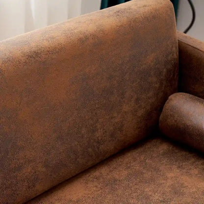 Brown / Grey Foil Fabric Accent Chair with Pillow – 1–2 Seat