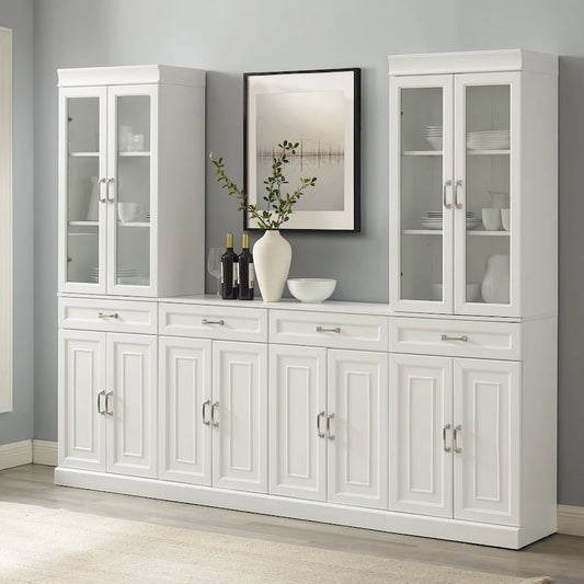 Crosley Stanton 3Pc Sideboard And Glass Door Pantry Set - 14.5x95x78