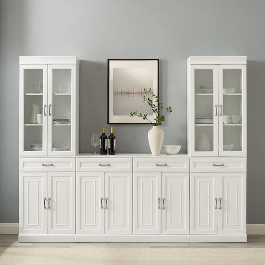 Crosley Stanton 3Pc Sideboard And Glass Door Pantry Set - 14.5x95x78