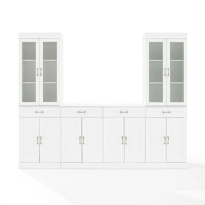 Crosley Stanton 3Pc Sideboard And Glass Door Pantry Set - 14.5x95x78