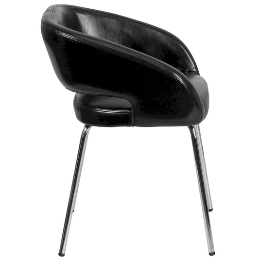 Contemporary LeatherSoft Side Reception Chair with Chrome Legs