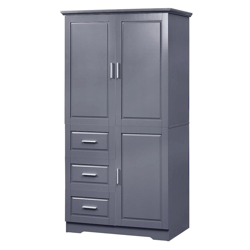 Tall and Wide Storage Cabinet with Doors for Bathroom/Office