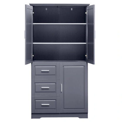 Tall and Wide Storage Cabinet with Doors for Bathroom/Office