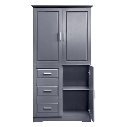 Tall and Wide Storage Cabinet with Doors for Bathroom/Office