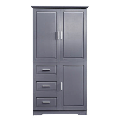 Tall and Wide Storage Cabinet with Doors for Bathroom/Office