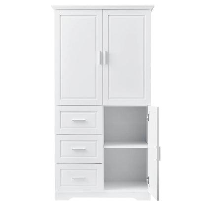 Tall and Wide Storage Cabinet with Doors for Bathroom/Office