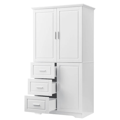 Tall and Wide Storage Cabinet with Doors for Bathroom/Office