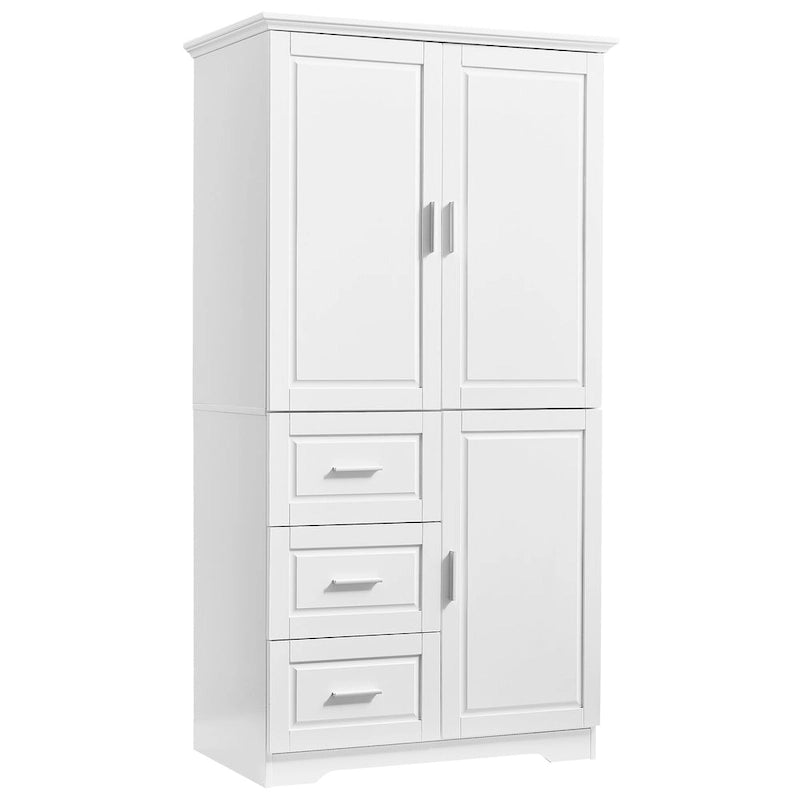 Tall and Wide Storage Cabinet with Doors for Bathroom/Office