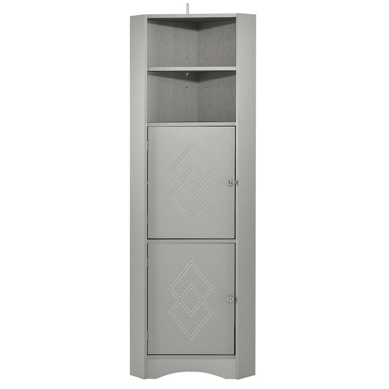 Merax Freestanding Tall Bathroom Corner Cabinet with Adjustable Shelves