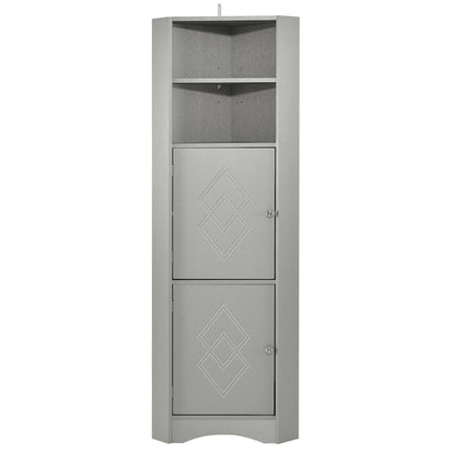 Merax Freestanding Tall Bathroom Corner Cabinet with Adjustable Shelves