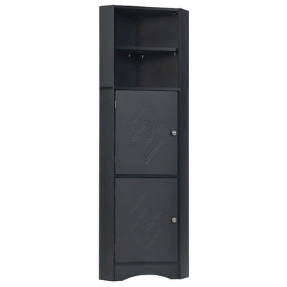 Merax Freestanding Tall Bathroom Corner Cabinet with Adjustable Shelves
