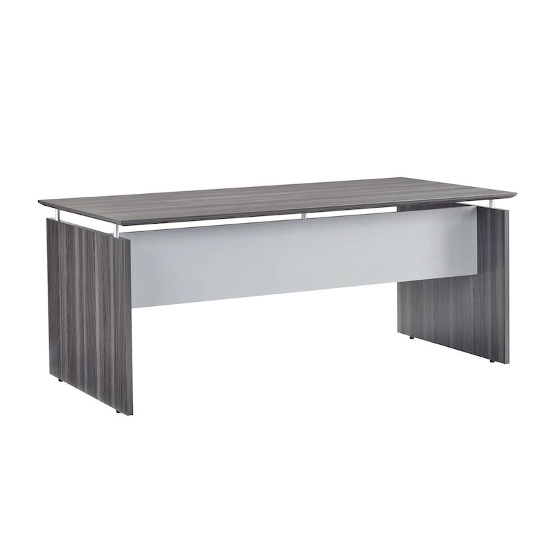 72"W Floating Surface Desk – Textured Sea Salt / Grey Steel / Mocha, Single-Person
