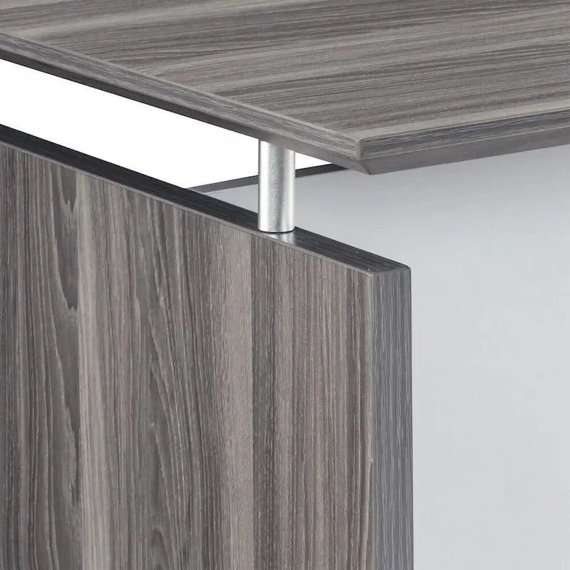 72"W Floating Surface Desk – Textured Sea Salt / Grey Steel / Mocha, Single-Person