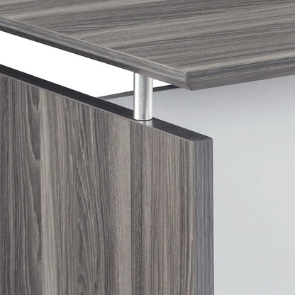 72"W Floating Surface Desk – Textured Sea Salt / Grey Steel / Mocha, Single-Person