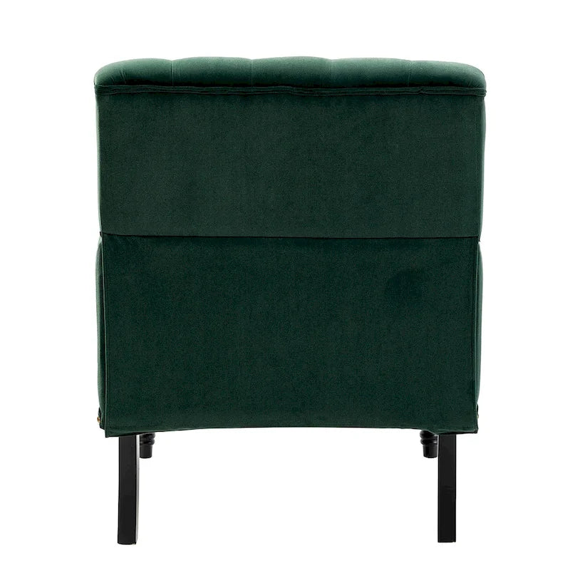Grey / Sage / Black Velvet Button Tufted Accent Chair, Single Seat