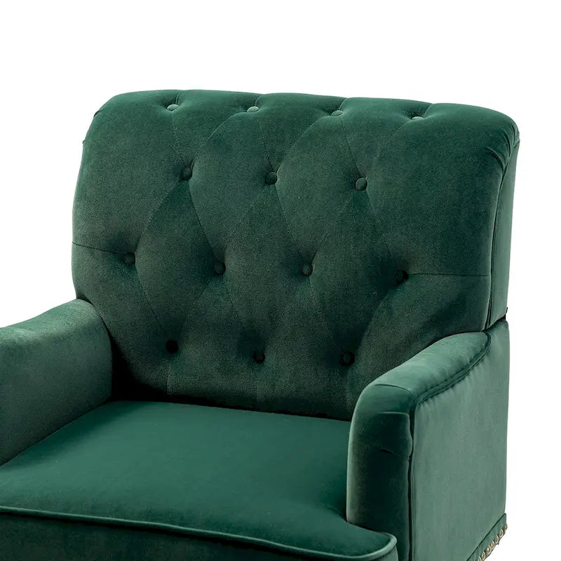Grey / Sage / Black Velvet Button Tufted Accent Chair, Single Seat