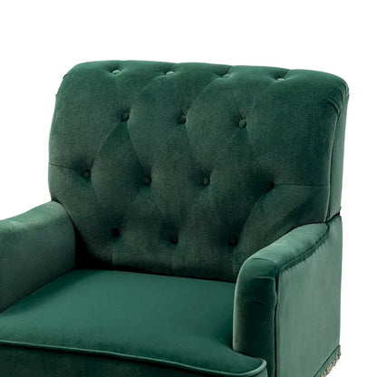 Grey / Sage / Black Velvet Button Tufted Accent Chair, Single Seat