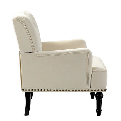 Grey / Sage / Black Velvet Button Tufted Accent Chair, Single Seat