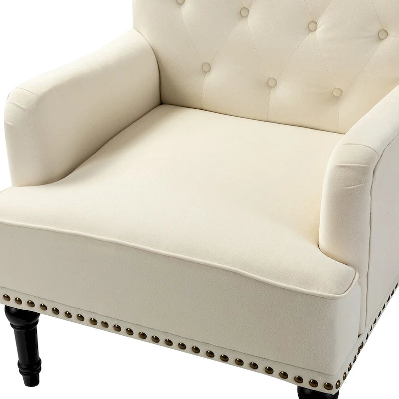 Grey / Sage / Black Velvet Button Tufted Accent Chair, Single Seat
