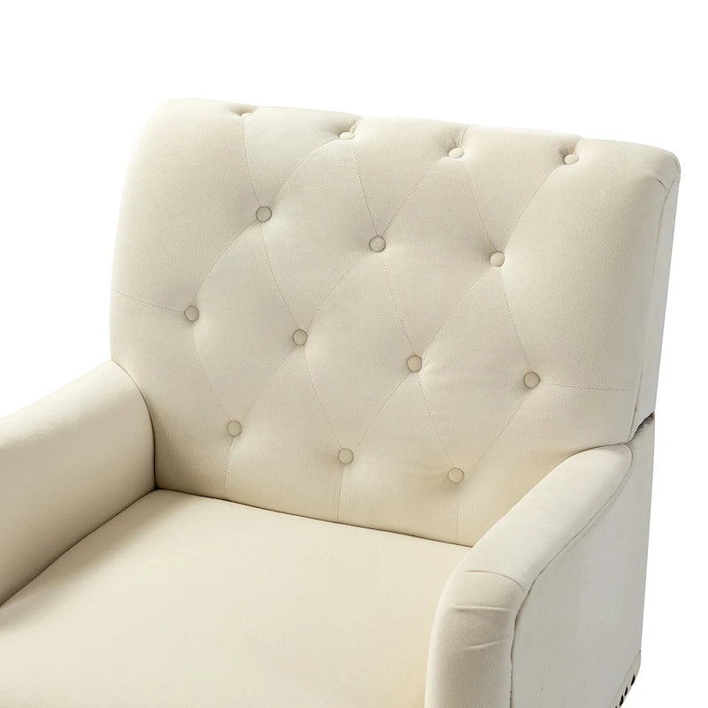 Grey / Sage / Black Velvet Button Tufted Accent Chair, Single Seat
