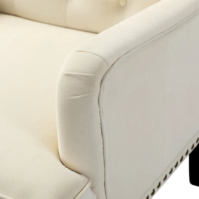 Grey / Sage / Black Velvet Button Tufted Accent Chair, Single Seat