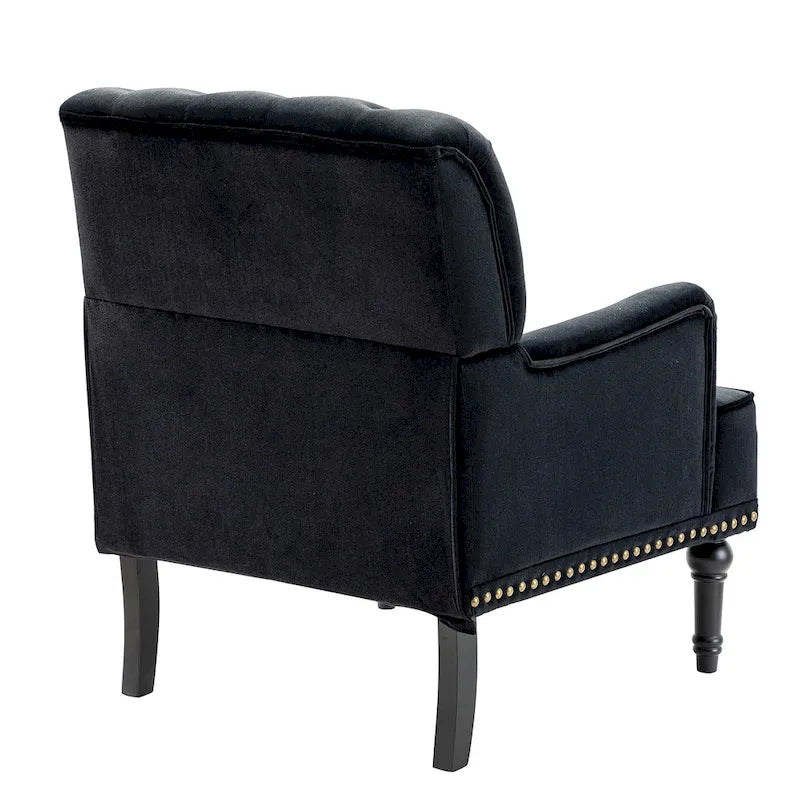 Grey / Sage / Black Velvet Button Tufted Accent Chair, Single Seat