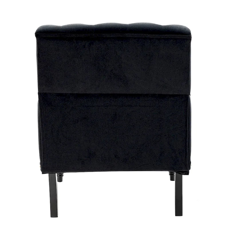 Grey / Sage / Black Velvet Button Tufted Accent Chair, Single Seat
