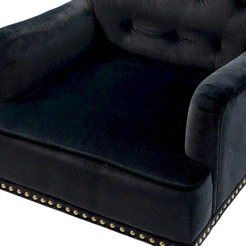 Grey / Sage / Black Velvet Button Tufted Accent Chair, Single Seat