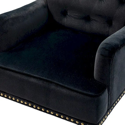 Grey / Sage / Black Velvet Button Tufted Accent Chair, Single Seat