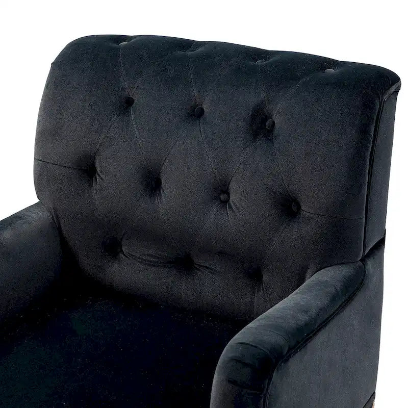 Grey / Sage / Black Velvet Button Tufted Accent Chair, Single Seat