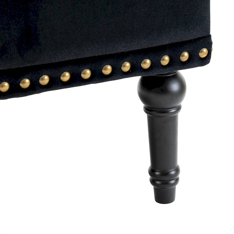 Grey / Sage / Black Velvet Button Tufted Accent Chair, Single Seat