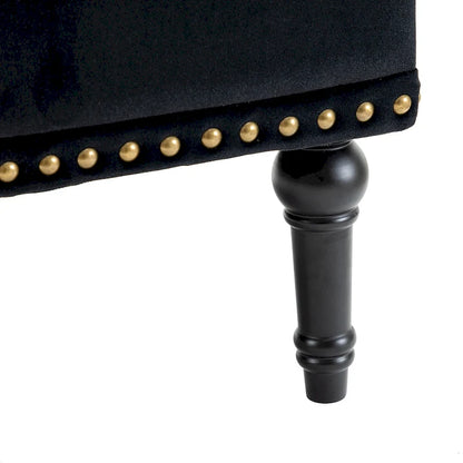 Grey / Sage / Black Velvet Button Tufted Accent Chair, Single Seat